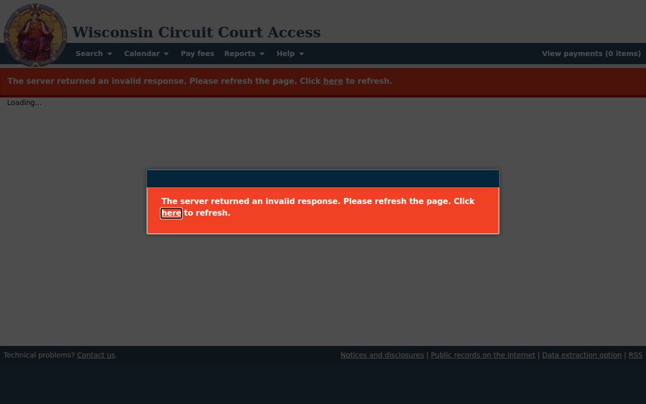 Menominee County court docket case detail used to confirm dates