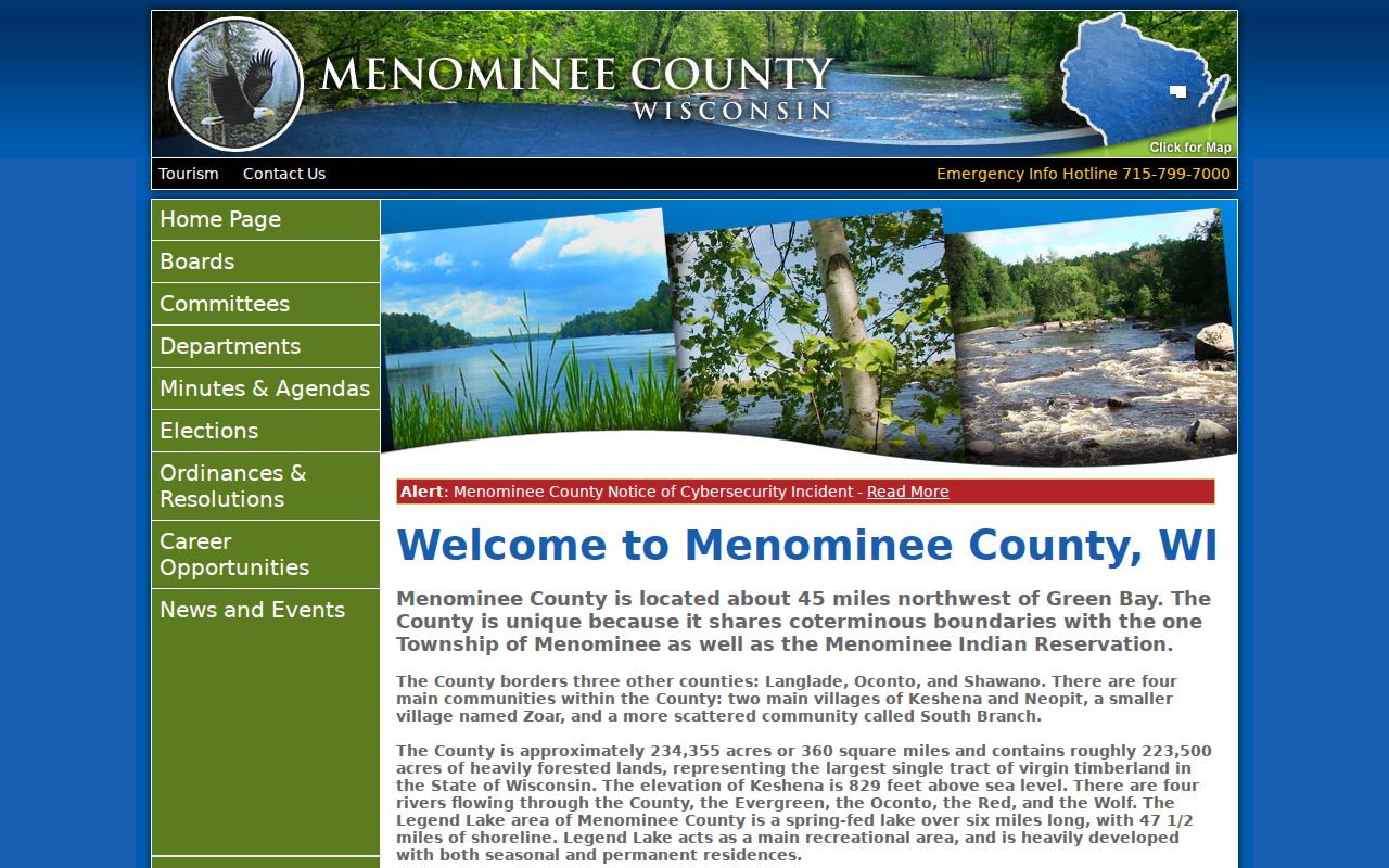 Menominee County court docket local government context